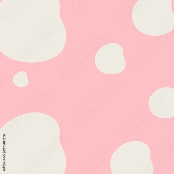 Obraz pink background with hearts and clouds