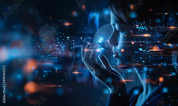 Fototapeta Big Data Solution: High-Tech Software Engineers Developing AI Deep Learning, Data Engineering Algorithms for Global Connectivity - Innovation, Digitalization