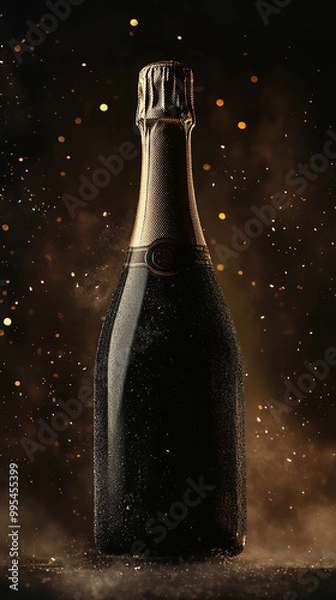 Fototapeta Artistic Minimalist Champagne Bottle Photoshoot with Abstract Background  