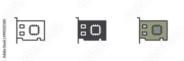 Fototapeta Expansion card different style icon set