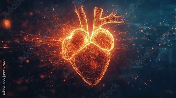 Fototapeta Digital Heartbeat: A 3D Representation of the Human Heart