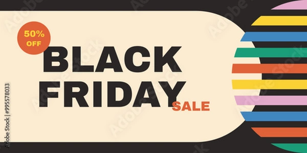 Obraz Black Friday banner card in retro style