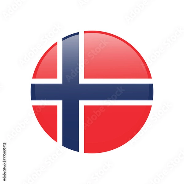 Fototapeta Norway flag icon. Isolated on white background vector illustration
