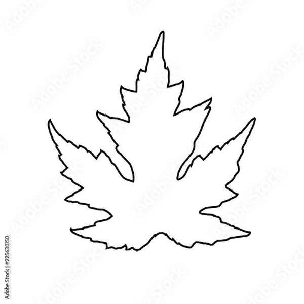 Fototapeta Maple leaf line icon. Vector graphics