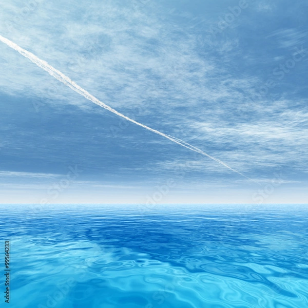 Obraz Conceptual blue sea or ocean water with sky