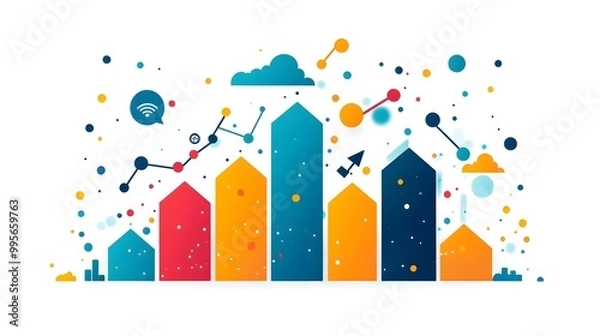 Fototapeta Iconic Bar Chart Capturing Business Growth and Financial Insights