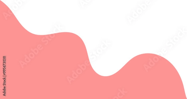 Obraz Peach wavy corner suitable for background, layout, banner. Fluid corner illustration