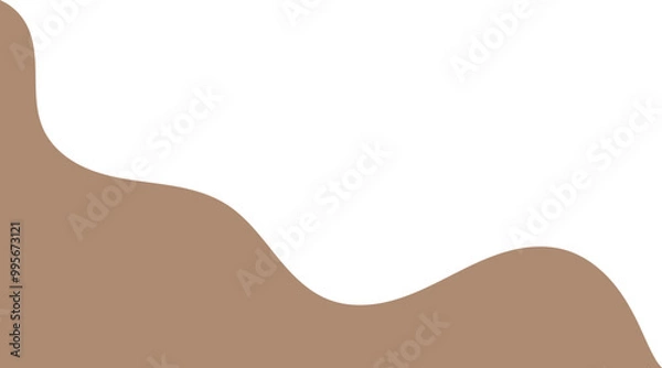 Fototapeta Brown wavy corner suitable for background, layout, banner. Fluid corner illustration