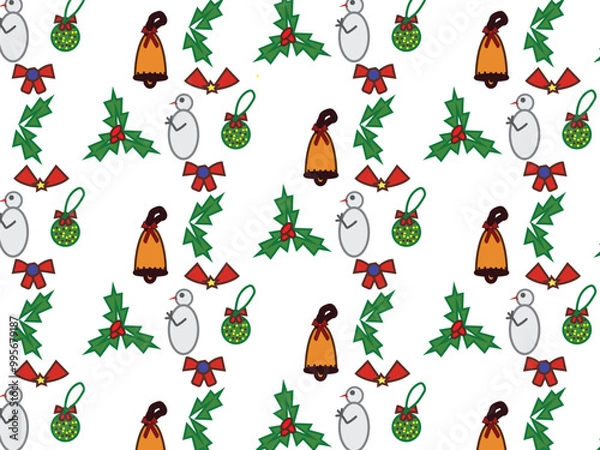 Fototapeta seamless pattern with Christmas tree  