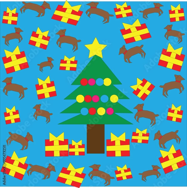 Fototapeta christmas seamless pattern