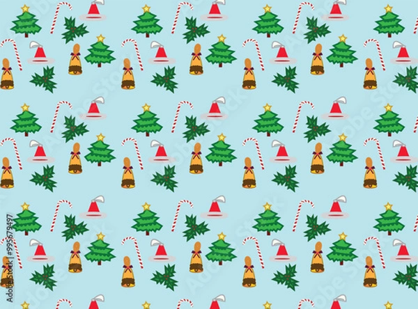 Fototapeta seamless pattern with christmas trees