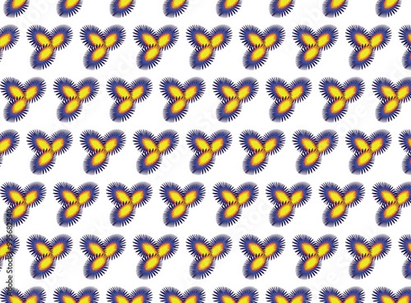 Fototapeta yellow blue leaf pattern design