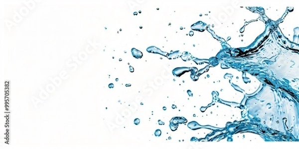 Fototapeta Dynamic Water Splash Photography on White background Isolated
