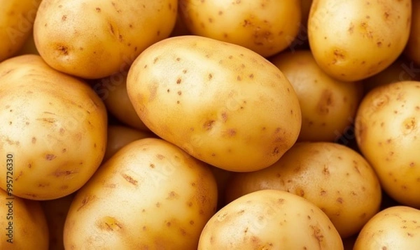Fototapeta Freshly Harvested Potatoes Arranged in a Natural Cluster on a Farm at Midday