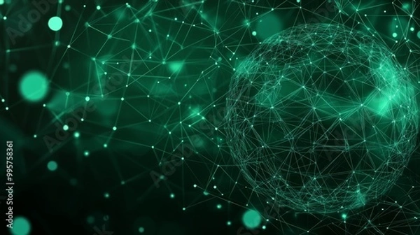 Fototapeta Digital Globe, Green Technology Background Environmental Awareness, Connectivity, Sustainability