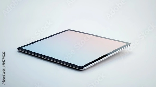 Fototapeta A sleek tablet device on a minimalist background.