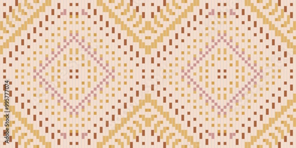 Fototapeta Fabric Pattern Geometric Patternsfolk Embroidery, Aztec Geometric Ornament Print. Design for Carpet, Wallpaper, Clothing, Wrapping, Fabric