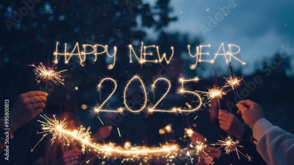 Obraz 2025 Happy New Year – Bold and radiant, this image delivers a high-energy visual statement, designed to mark the start of 2025 with vibrant style and impact.