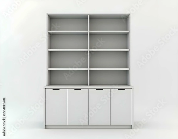 Obraz empty white shelves