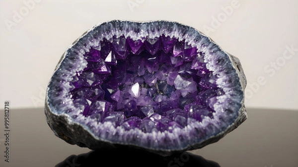 Obraz Stunning Amethyst Geode with Sparkling Purple Crystals