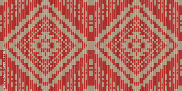 Fototapeta Sari Border Geometrical Patternfolk Embroidery, Aztec Geometric Ornament Print. Design for Carpet, Wallpaper, Clothing, Wrapping, Fabric