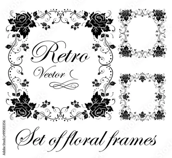 Obraz Set of floral frames