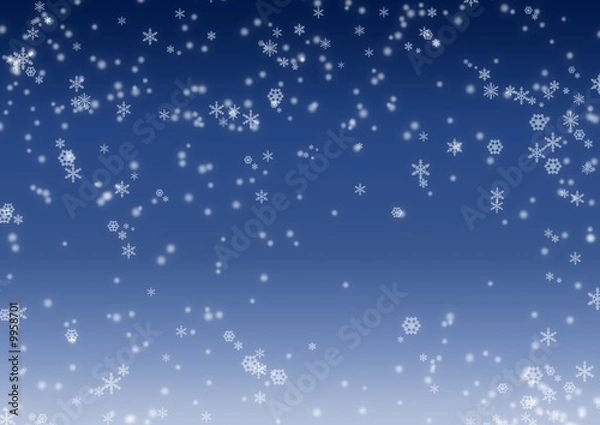 Obraz Dark blue snowfall