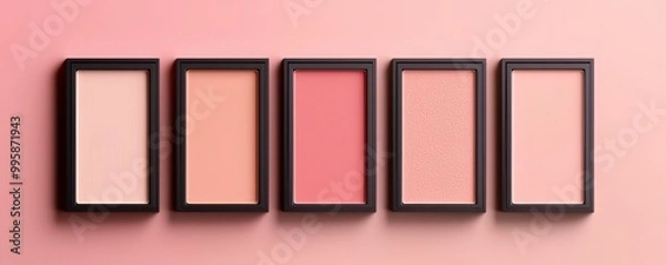 Fototapeta A set of trendy beige and peach blush swatches with a soft, gradient effect on a smooth background.