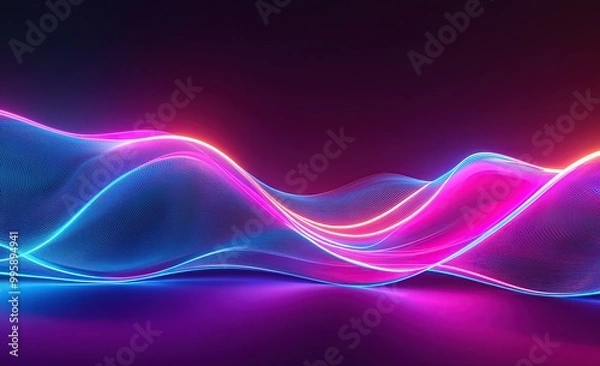 Fototapeta abstract background with colorful neon line