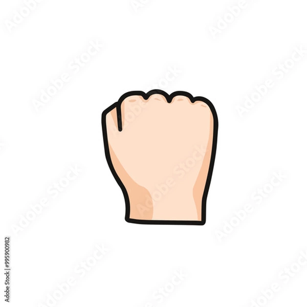 Fototapeta vector illustration of fist finger, punch gesture, and play as stone or stone