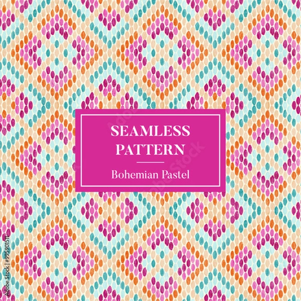 Obraz Decorative Boho Pastel Background Seamless Pattern