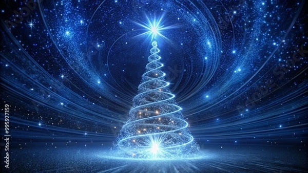 Obraz christmas tree dark background