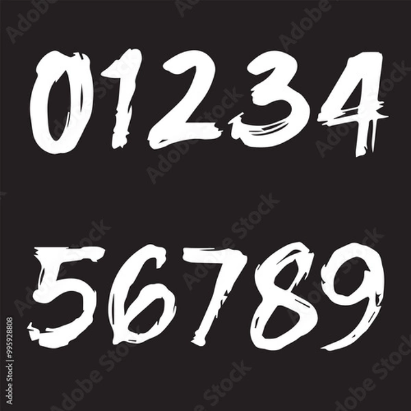 Fototapeta Small numbers, graphic design element, the ability to change color and size. For the design of posters, advertising texts, logos, and social networks. Frames for photos, greeting cards, invitations, 