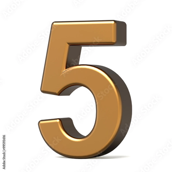 Fototapeta 3d glossy gold number 5