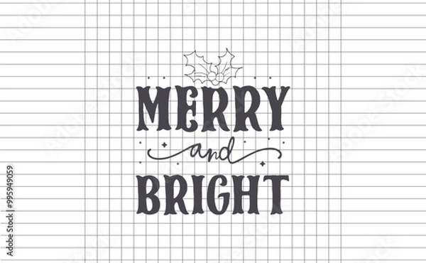 Obraz Christmas Typography Creative Trendy Design For POD
