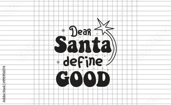 Obraz Christmas Typography Creative Trendy Design For POD