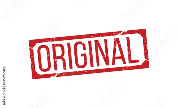 Obraz Original Red rubber stamp on white background. Original stamp sign. Original stamp.