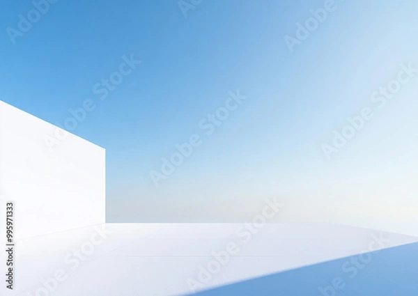 Fototapeta Abstract 3d rendering minimalist style architectural space scene