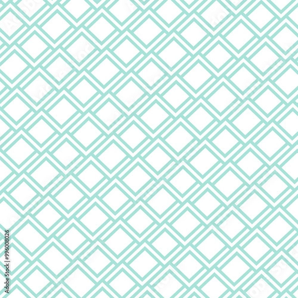 Fototapeta Seamless Aqua Maze Geometric Pattern on White Background