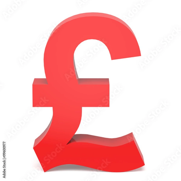 Obraz 3D red pound sign
