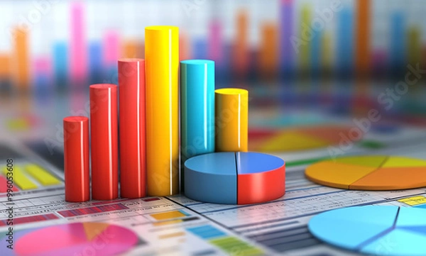 Obraz business graph on the table