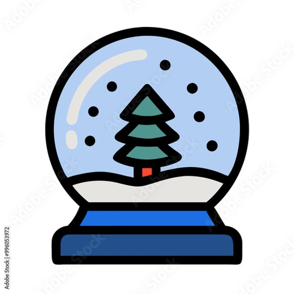 Obraz Snow Globe Icon with Christmas Tree