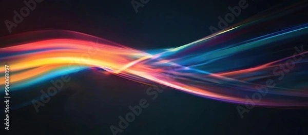 Fototapeta Photography of a rainbow against a dark backdrop Abstract web imagery suitable for banners and panels Unique and surreal design element showcasing light dispersion