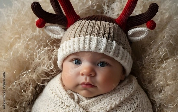 Fototapeta baby in a cap,generative ai