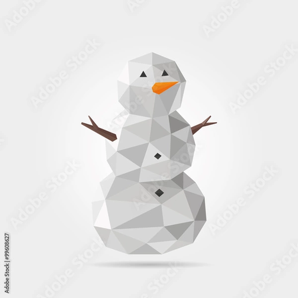 Fototapeta Polygonal Snowman in Vector