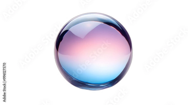 Fototapeta A witches crystal ball glowing with mysterious light isolated on a plain white background