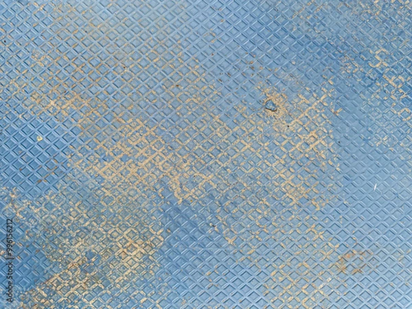 Obraz Abstract background of dirty blue grid pattern metal plate texture