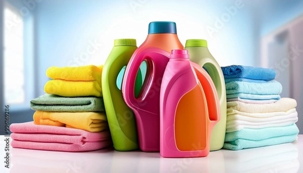 Obraz Beautifully colored and scented laundry detergent 