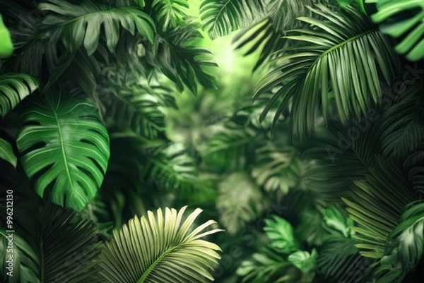 Fototapeta vegetation nature plant green natural environment foliage background 3d render. with generative ai