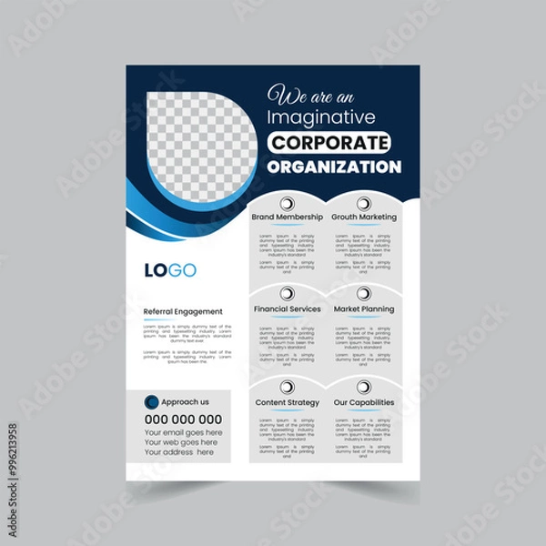 Obraz Corporate Clean and minimal business Flyer design template.